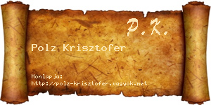 Polz Krisztofer névjegykártya